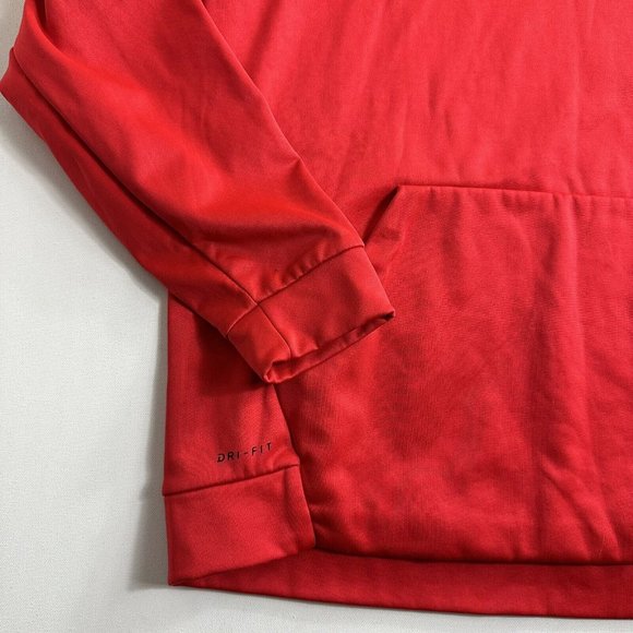 Nike Sweater Men's Hoodie Active Long Sleeve Fleece Workout Gym Pullover red - Picture 3 of 9